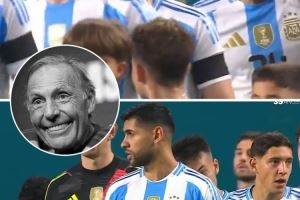 罗梅罗在比赛中戴黑色袖标，悼念去世的博卡主帅鲁索